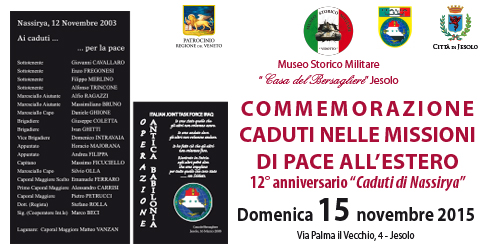 commemorazione caduti nelle missioni di pace all'estero