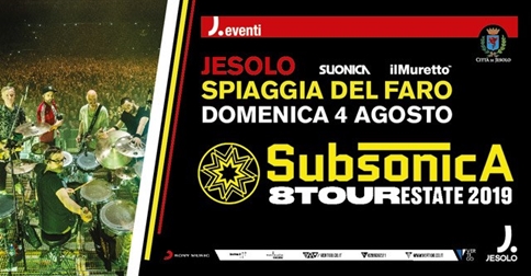 Subsonica 8 Tour il 4 agosto alla spiaggia del Faro,a Jesolo