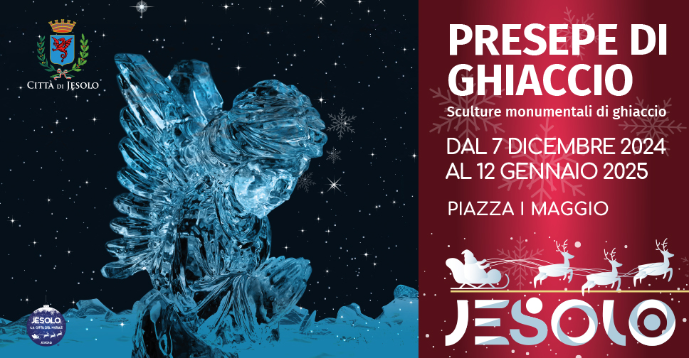 Presepe di Ghiaccio a Jesolo -  Piazza Primo Maggio -foto Natività di ghiaccio