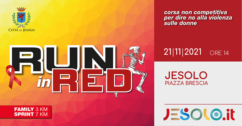 Run in red Giornata mondiale contro la violenza sulle donne-Jesolo 21 novembre 2021