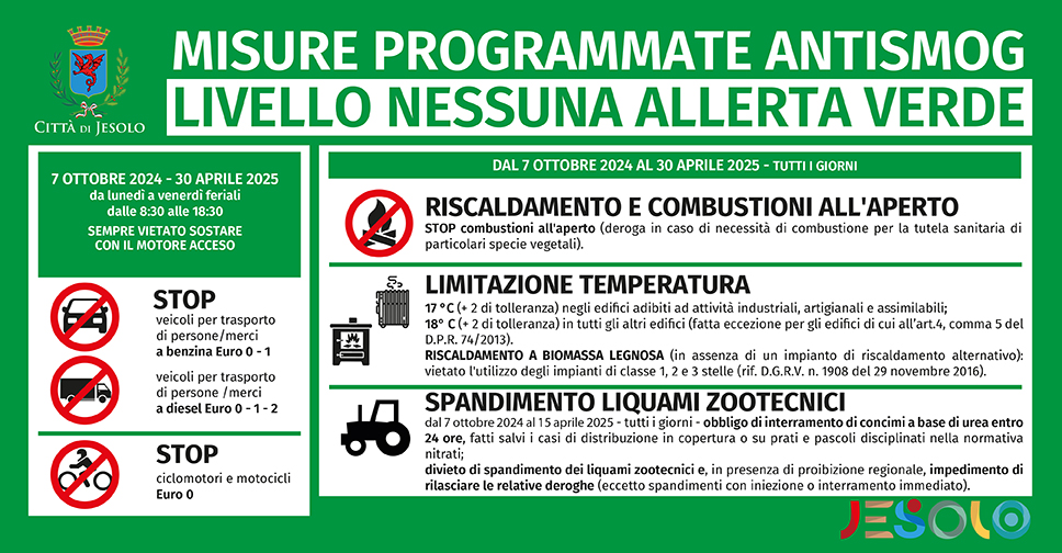 Misure di contenimento degli inquinanti atmosferici a Jesolo