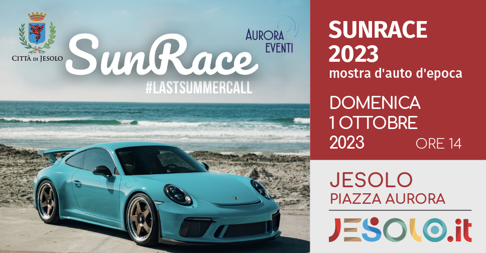 Sun Race mostra auto - P. Aurora Jesolo 1 ottobre 2023. Immagine di una porsch fronte mare. 