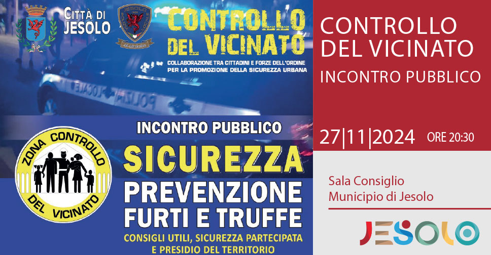 Incontro pubblico - Sicurezza, prevenzione furti e truffe 