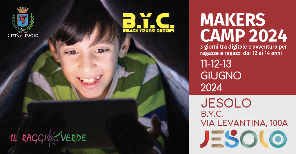 Makers camp a Jesolo dall'11 al 13 giugno 2024 - Immagine di un bambino che guarda il tablet