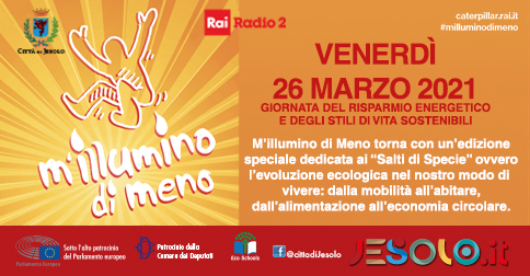 M'illumino di meno 2021 a Jesolo e le inziative a favore del risparmio energetico