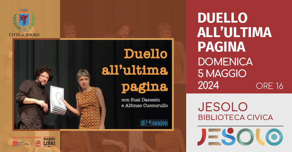 Duello all'ultima pagina presso la biblioteca di jesolo domenica 5 maggio 2024 - foto di susi danesin e alfonso cuccurullo