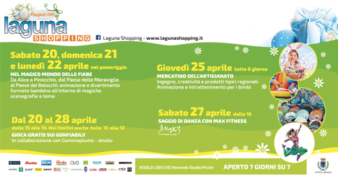 Eventi al Laguna Shopping di Jesolo per Pasqua 2019