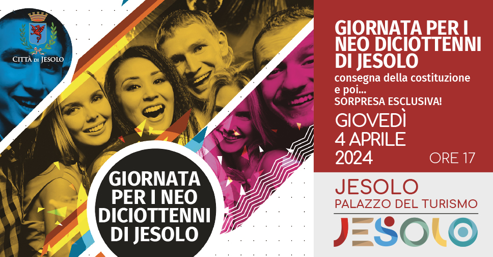 Festa dei nei diciottenni al Palazzo del Turismo giovedì 4 aprile 2024