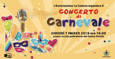 Concerto di Carnevale al Centro Pertini di Jesolo, giovedì 7 marzo 2019