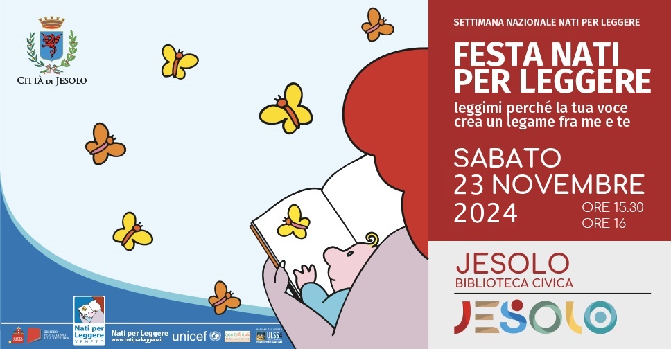 Settimana nati per leggere 23 novembre 2024 presso la Biblioteca Civica di Jesolo - disegno mamma con bambino in braccio che legge