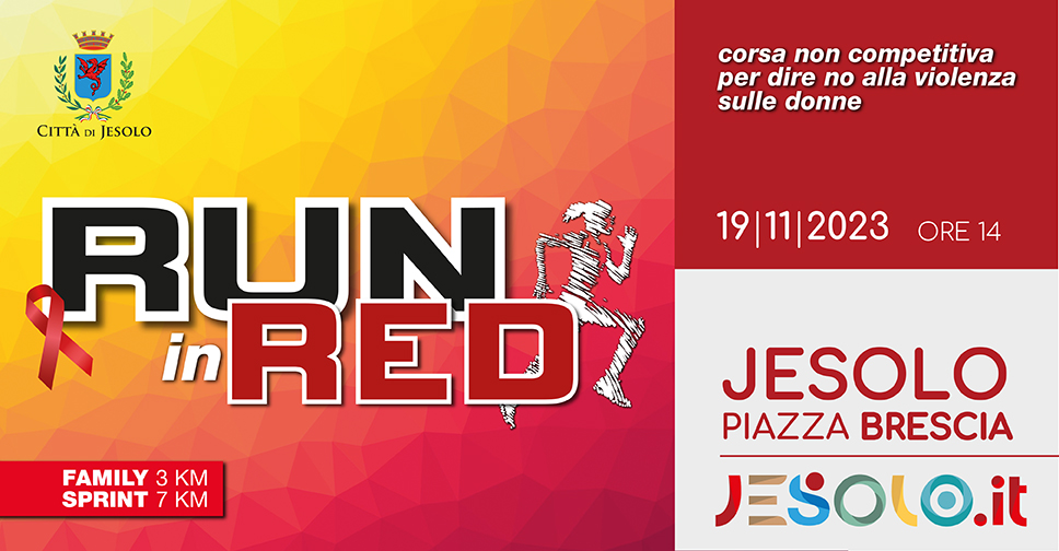 Run in red Giornata mondiale contro la violenza sulle donne-Jesolo 19 novembre 2023