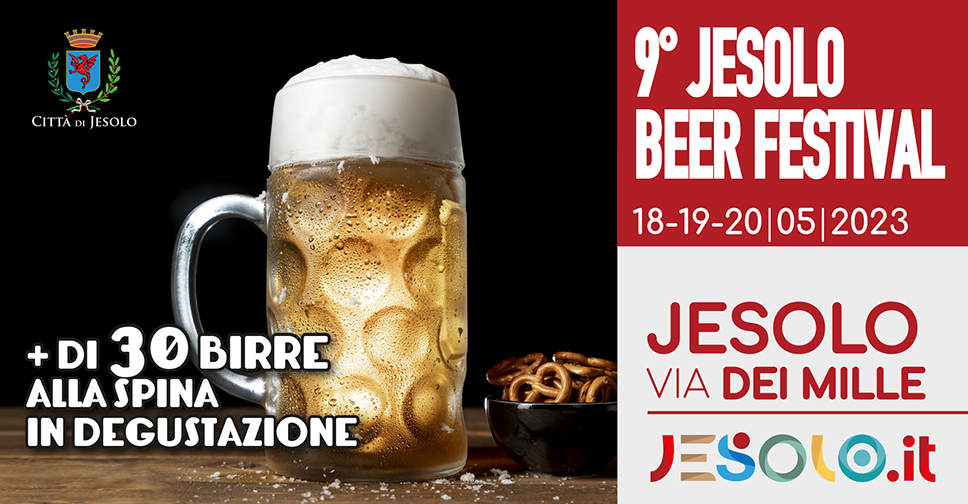 Beer Festival a 1000 - via dei mille 18 - 19 - 20 maggio Jesolo. Foto di un boccale di birra su sfondo nero