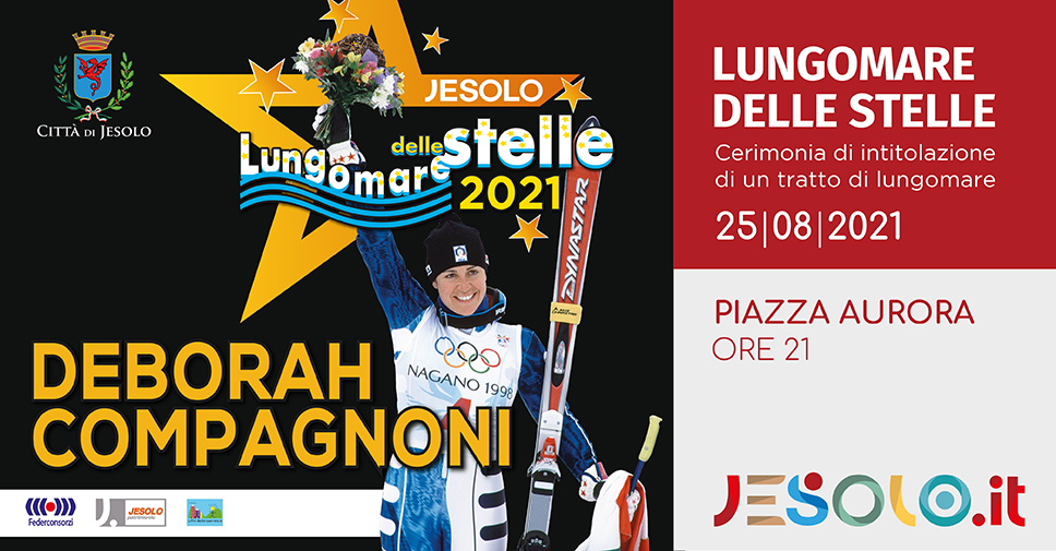 Il lungomare delle stelle 2021 intitolato a Deborah Compagnoni a Jesolo, il 25 agosto 