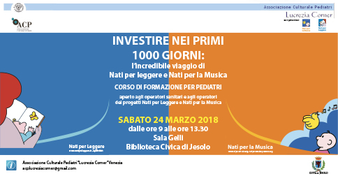 Corso formazione per pediatri Investire nei primi 1000 giorni l’incredibile viaggio di Nati per leggere e Nati per la Musica