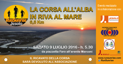 Jesolo SunRise la corsa all'alba in riva al mare 9 luglio2016