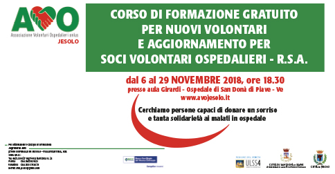 Corso di Formazione gratuito per nuovi volontari