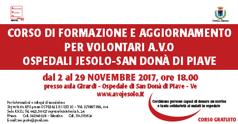 Corso di formazione e aggiornamento per volontari A.V.O. - Jesolo