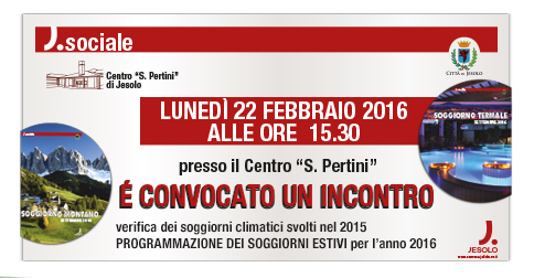 incontro soggiorni climatici presso centro Pertini