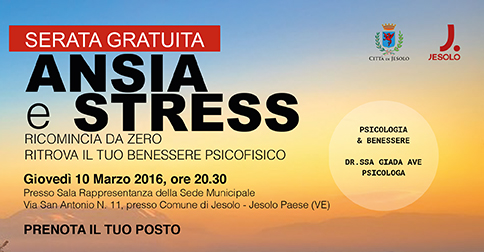 Incontro gratuito sul tema ansia e stress - municipio di Jesolo