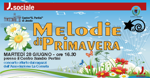 Martedì 28 giugno 2016 alle 16.30 al Centro Pertini sarà offerto un concerto dai ragazzi dell’Associazione La Cometa.