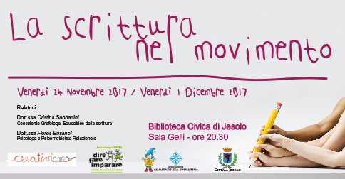 La scrittura nel movimento, incontro formativo e laboratorio presso la Biblioteca Civica di Jesolo