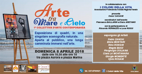 1^ collettiva d'arte contemporanea a Jesolo domenica 8 aprile 2018