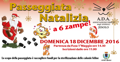 Passeggiata natalizia a sei zampe Jesolo 18 dicembre 2016