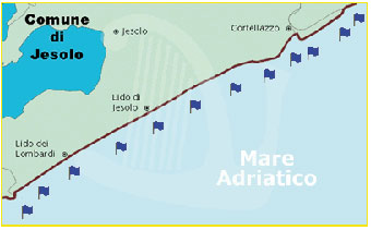 cartina dei punti di prelievo nel litorale