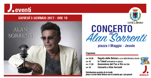 Alan Sorrenti a Jesolo il 5 gennaio 2017 alle 19