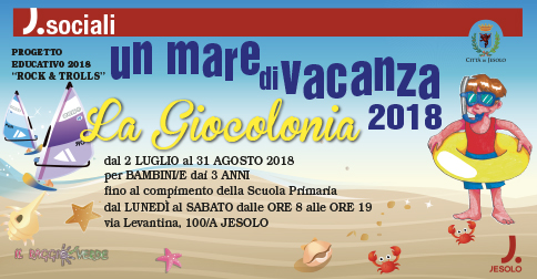 Giocolonia, la colonia marina diurna 2018 a Jesolo