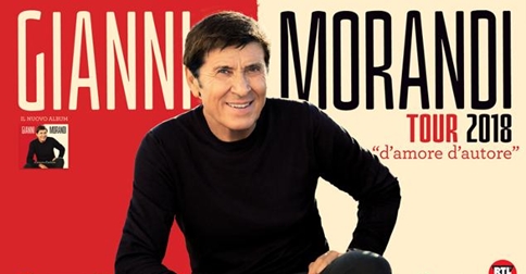 Gianni Morandi d'amore d'autore tour 2018 al Pala Arrex di Jesolo il 22 febbraio 2018