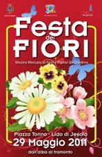 locandina con fiori e farfalle