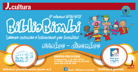 BiblioBimbi letture animate e laboratori per bambini Jesolo ottobre-dicembre 2016