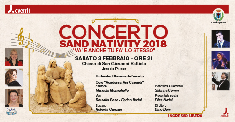 Concerto Sand Nativity 2018 sabato 3 febbraio 2018, chiesa di S. Giovanni Battista