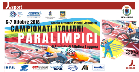 Campionati italiani paralimpici società di Atletica leggera- a Jesolo il 6 e 7 ottobre 2018