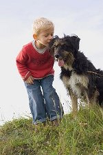 immagine cagnolino con bambino